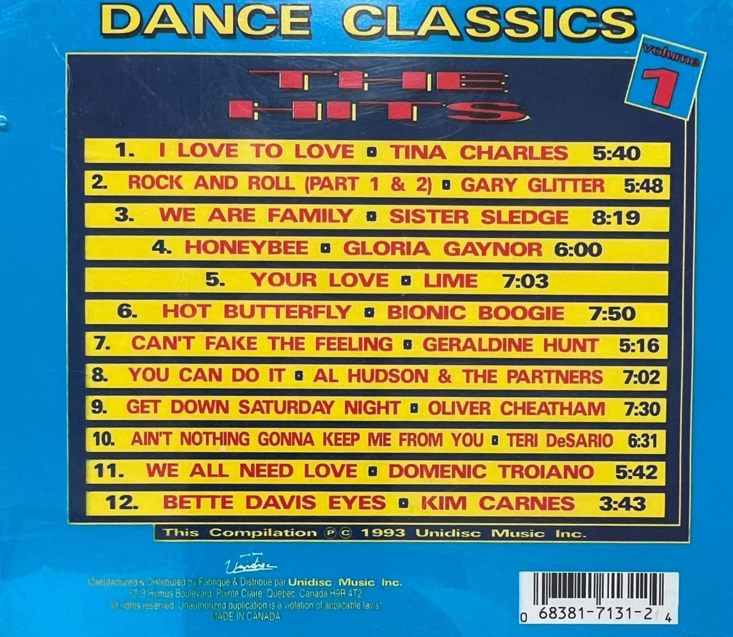 Dance Classics The Hits Volume 1 [audio CD] Various Artists