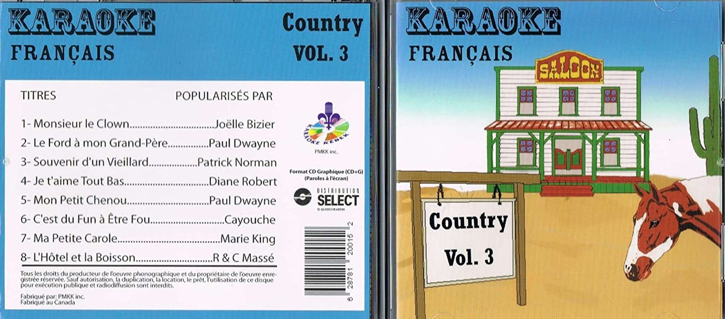 Karaoke Country Francais Vol. 3 [Audio CD] Varies Karaoke