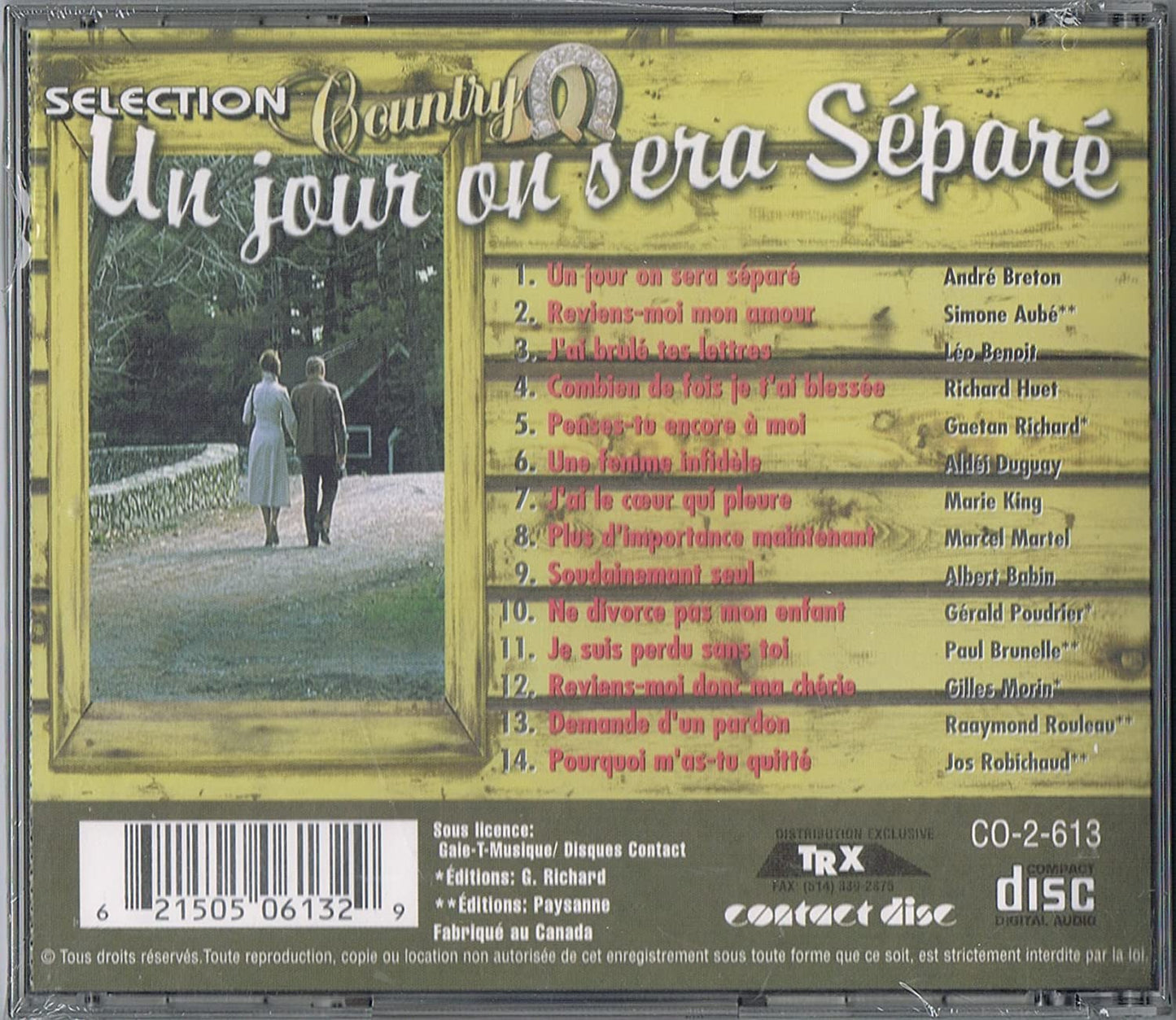 Un Jour On Sera Séparé - Selection Country/ 14 Succes [Audio CD] Artistes Variés
