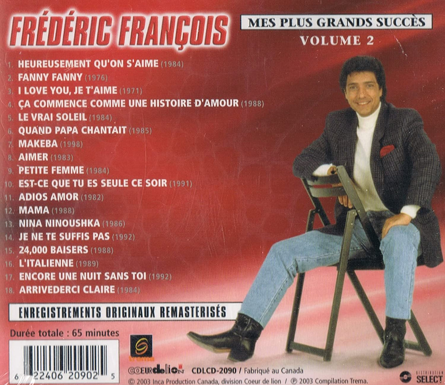 V2 1982-1992: Mes Plus Grands [Audio CD] Francois/ Frederic