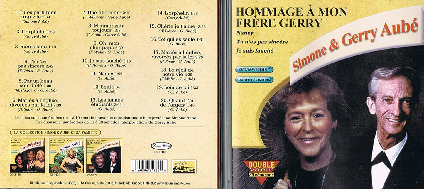 Hommage A Mon Frere Gerry [Audio CD] Aube/ Simone/Aube,Gerry