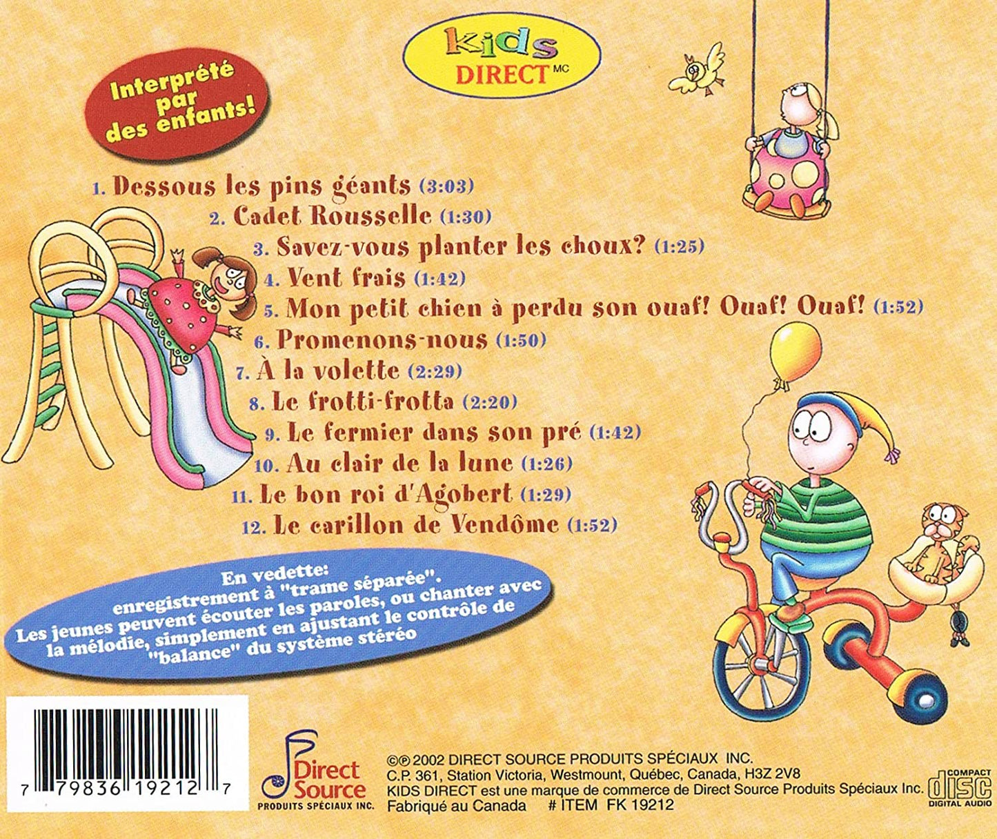 Chantons Les Petits [Audio CD] Kidz Direct