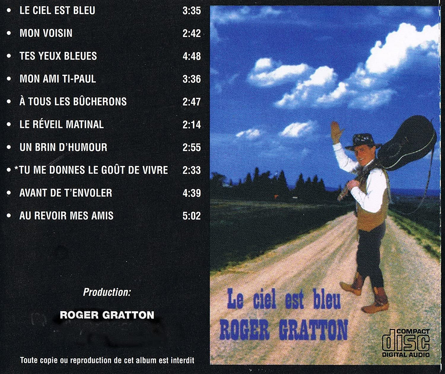 Le Ciel Est Bleu - Roger Gratton [Audio CD] Roger Gratton