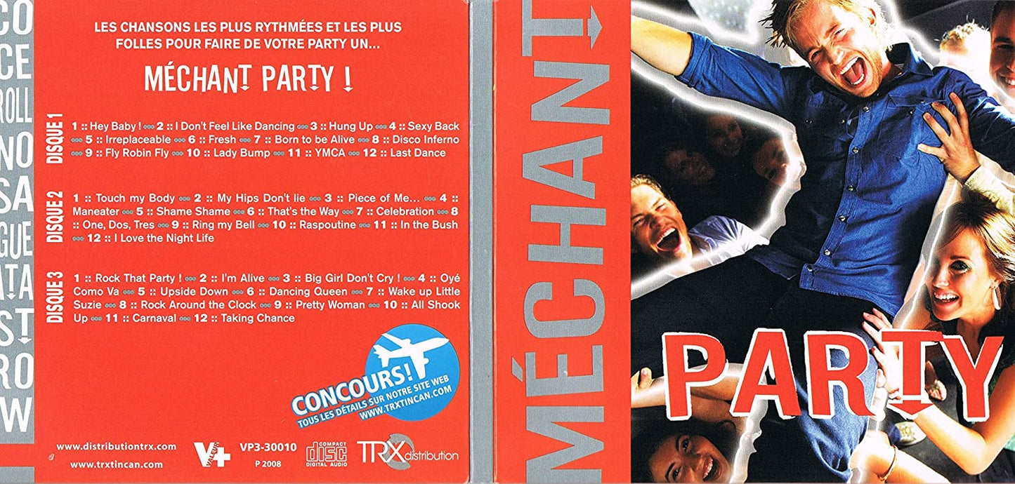 Mechant Party 3 DISC/ 36 Party Songs/ Les chansons les plus rythmées et les plus folles pour faire de votre party un....MECHANT PARTY! [Audio CD] Mechant Party Band  (cover) NOT ORIGINAL ARTISTS