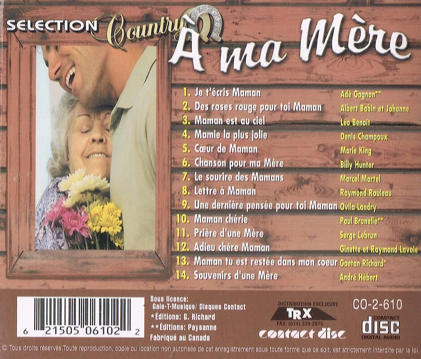 A Ma Mère / Selection Country (chansons originales) [audioCD] Artistes Variés